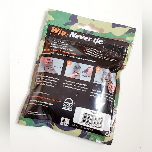 Lock Laces - Elastic No Tie Shoelace and Fastening System Camo OSFA - Picture 3 of 3